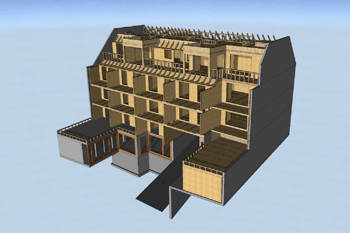 3D Modell holzwohnen Wohnhaus